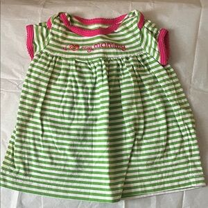Carter's Green and Pink Striped Dress